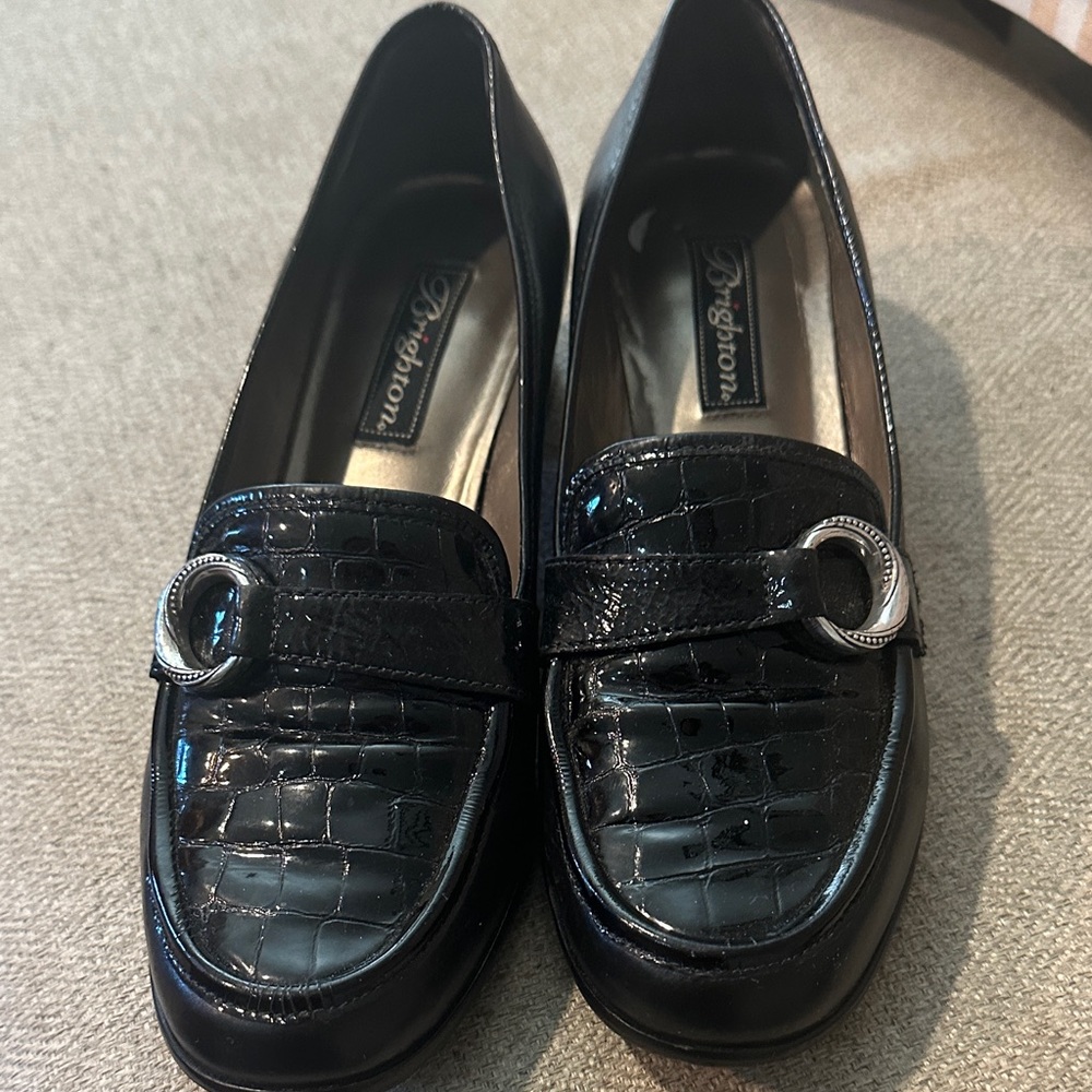 Brighton Women's Glossy Black Loafers